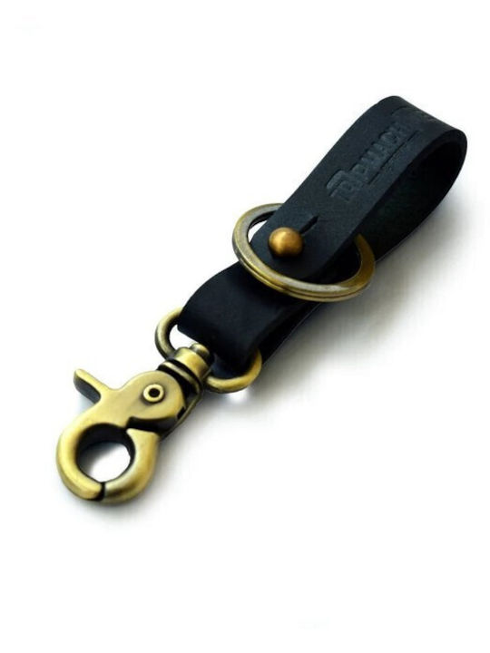 Μπρελοκ Fob Κλειδιων Δερματινο Black Antique Gold Trip Machine