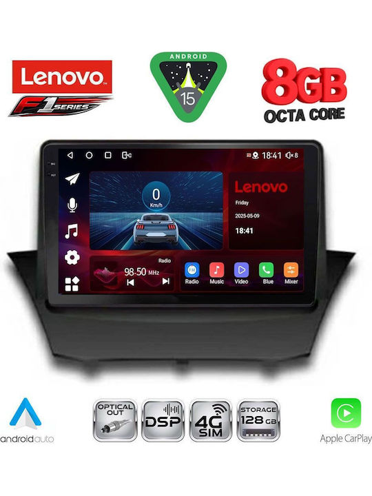 Lenovo Car Audio System for Ford Fiesta 2008-2017 (Bluetooth/USB/WiFi/GPS/Apple-Carplay/Android-Auto) with Touch Screen 9"