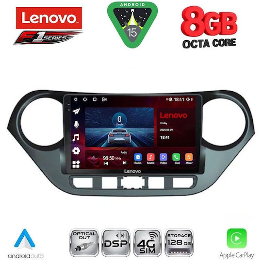 Lenovo Ηχοσύστημα Αυτοκινήτου για Hyundai i10 2014-2020 (Bluetooth/USB/WiFi/GPS/Apple-Carplay/Android-Auto) με Οθόνη Αφής 9"