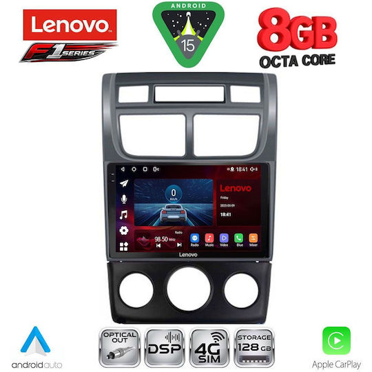 Lenovo Car Audio System for Kia Sportage 2004-2010 with A/C (Bluetooth/USB/WiFi/GPS/Apple-Carplay/Android-Auto) with Touch Screen 9"