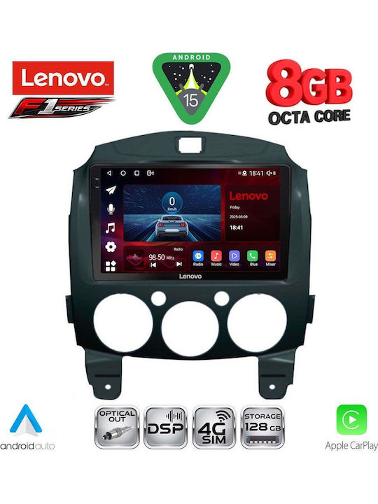 Lenovo Car Audio System for Mazda 2 2007-2014 (Bluetooth/USB/WiFi/GPS/Apple-Carplay/Android-Auto) with Touch Screen 9"