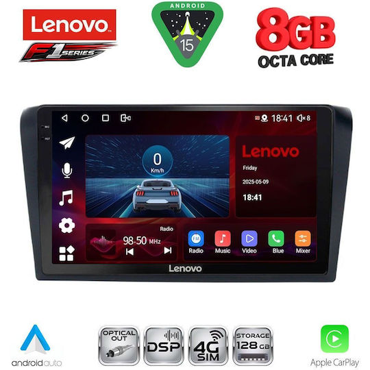 Lenovo Car Audio System for Mazda 3 2003-2008 (Bluetooth/USB/WiFi/GPS/Apple-Carplay/Android-Auto) with Touch Screen 9"