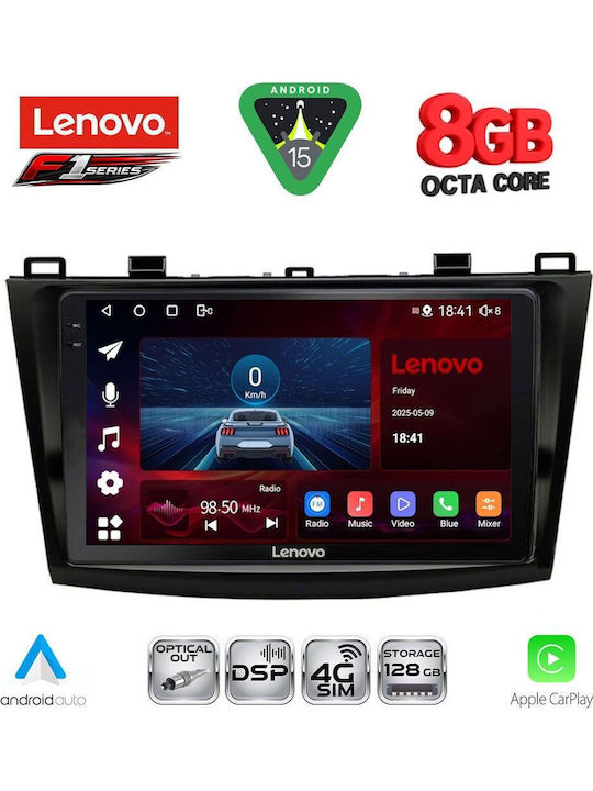 Lenovo Car Audio System for Mazda 3 2009-2014 (Bluetooth/USB/WiFi/GPS/Apple-Carplay/Android-Auto) with Touch Screen 9"
