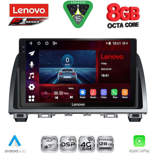 Lenovo Ηχοσύστημα Αυτοκινήτου για Mazda 6 2012-2017 (Bluetooth/USB/WiFi/GPS/Apple-Carplay/Android-Auto) με Οθόνη Αφής 9"