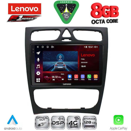 Lenovo Ηχοσύστημα Αυτοκινήτου για Mercedes-Benz C Class 1999-2004 (Bluetooth/USB/WiFi/GPS/Apple-Carplay/Android-Auto) με Οθόνη Αφής 9"