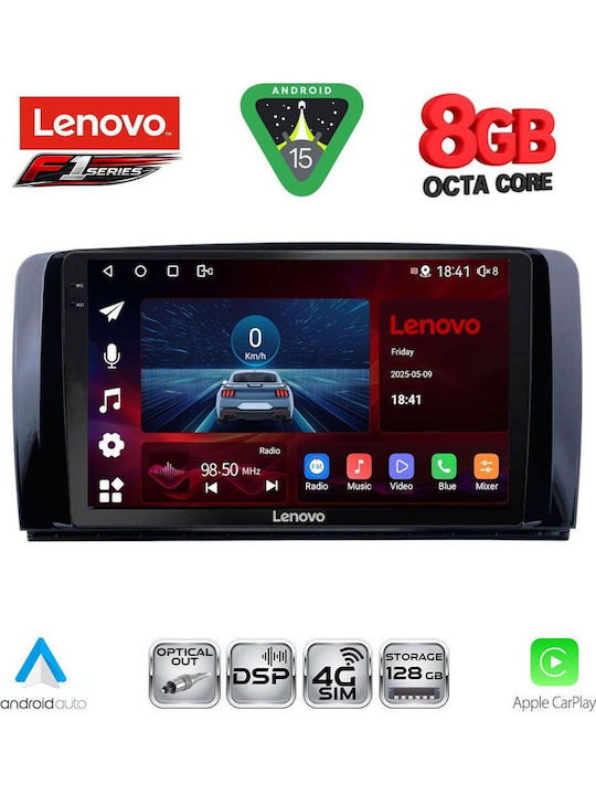 Lenovo Auto-Audiosystem für Mercedes-Benz R-Klasse 2006-2015 (Bluetooth/USB/WiFi/GPS/Apple-Carplay/Android-Auto) mit Touchscreen 9"