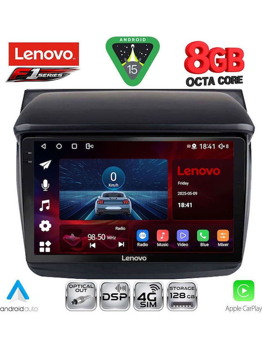 Lenovo Car Audio System for Mitsubishi L200 2006-2015 (Bluetooth/USB/WiFi/GPS/Apple-Carplay/Android-Auto) with Touch Screen 9"