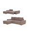 Comfyra Ecke Sofa Sofa mit Linke Ecke & Stauraum Beige 268x180x83cm