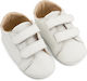 Babywalker Βαπτιστικά Δερμάτινα Sneakers Αγκαλιάς Λευκά