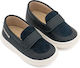 Babywalker Blue Baptism Leather Moccasins