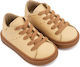 Babywalker Lace-up Yellow Baptism Leather Sneakers