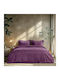 Beauty Home Set Bed Sheets for Single Bed with Rubber Hugger 110x200+30cm Purple (3 Pieces) 1700SEMOLO-Purple