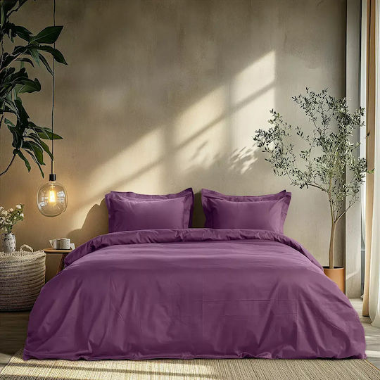 Beauty Home Bettlaken Set für Einzelbett 3 Stück 110x200+30cm mit Gummibettlaken Lila