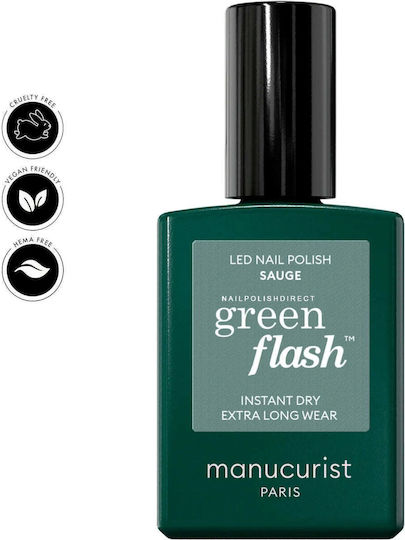 Green Flash Glossy Βερνίκι Νυχιών Sauge 15ml