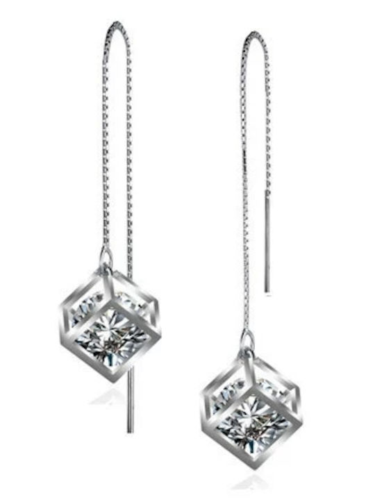 Single Earring made of Silver with Stones