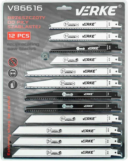 Set Lame De Ferăstrău Pendular Mixte 12 Bucăți Cutie Verke V86616