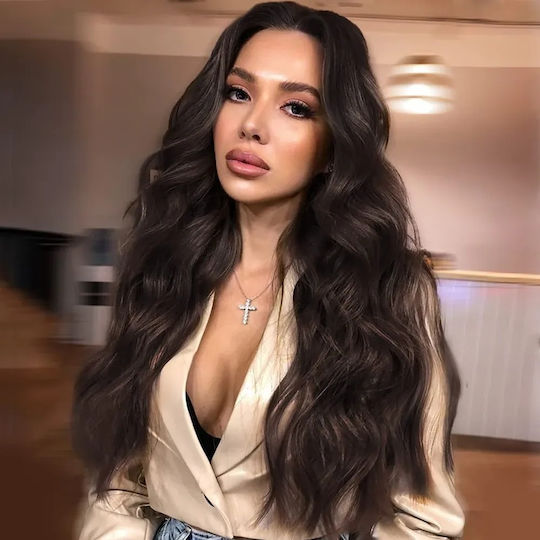 Animis Beauty Perucă cu Păr Sintetic în Întuneric Castan Culoare 70cm