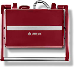 Singer Scarlet Rose 750W for 2 Sandwiches Red