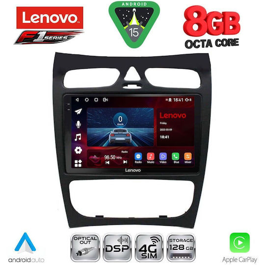 Lenovo Ηχοσύστημα Αυτοκινήτου για Mercedes-Benz CLK Class 2000-2004 (Bluetooth/USB/WiFi/GPS/Apple-Carplay/Android-Auto) με Οθόνη Αφής 9"