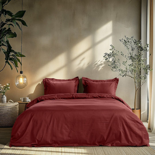 Beauty Home Σετ Σεντόνια Διπλά 200x270εκ. Μπορντό (4τμχ)