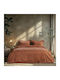 Beauty Home Super-Double Bed Sheets Set with Rubber Hugger 170x200+30cm Mocha 4 Pieces