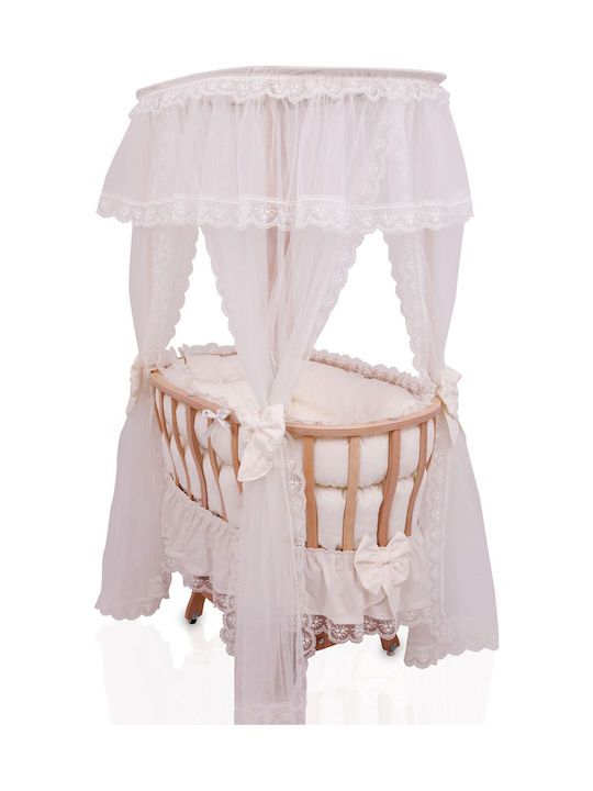 Baby Sleep Set Lace Natural Wood White 95x65x85cm