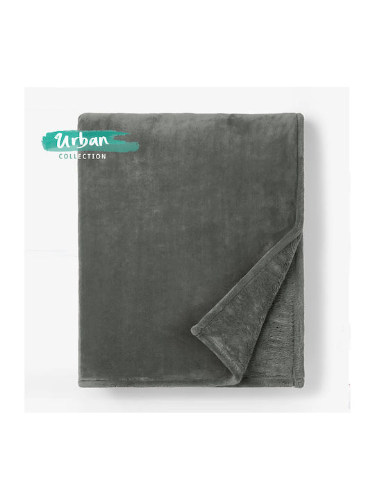 Cosy All Seasons Κουβέρτα Βελουτέ Υπέρδιπλη 220x240εκ. Γκρι Σκούρο