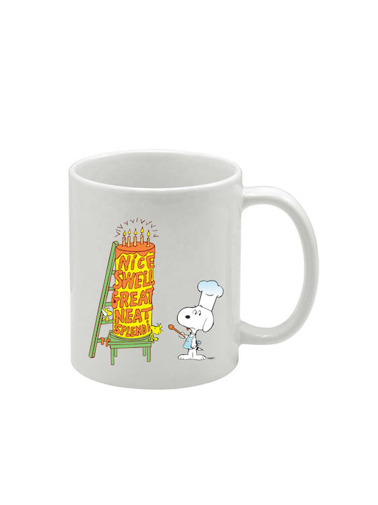 Weiße Tasse Snoopy