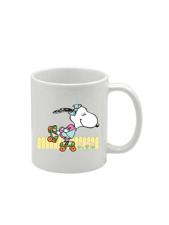 Weiße Tasse Snoopy