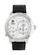 Adexe Herrenuhr 56mm Batterie mit Schwarz Lederarmband