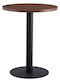 Quinton Round Table Dining Room Wooden with Metal Frame Walnut/black 60x60x74cm