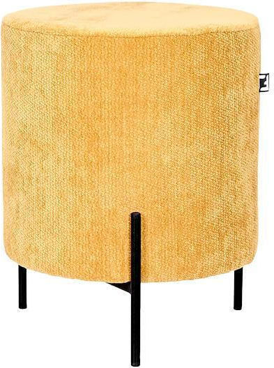 Hocker Für das Wohnzimmer Gepolstert mit Stoff Lux Mustard 33x33x38cm