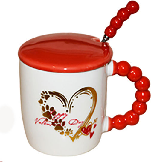 Dorosimo Cană Ceramică Cu Capac În Diferite Modele Roșie 340ml (Diverse Designuri)