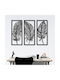 Wooden Wall Decor Feathers Set of 3 Pieces Black 22 x 50 cm