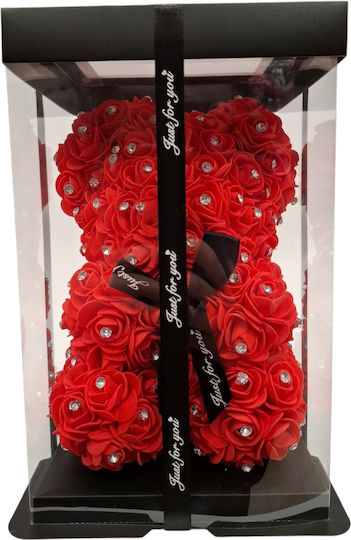 Rose Bear Teddy Bear Red Rhinestones 25cm