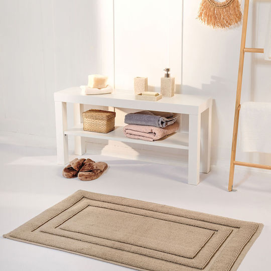 Brown Bath Mat Solid Color Soft Texture for Daily Use 60x100 Cm