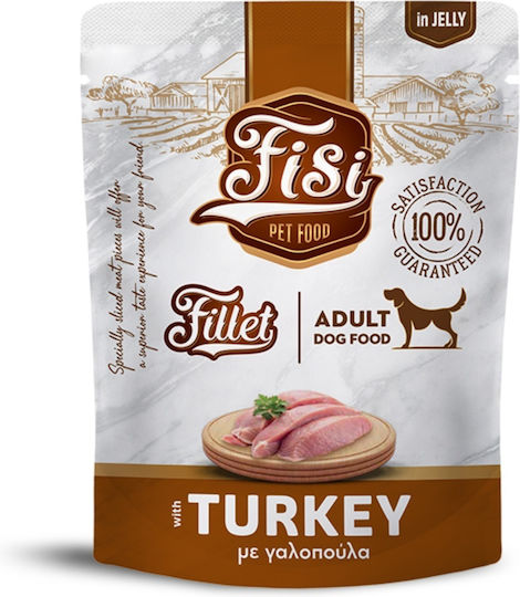 Fisi Wet Dog Food Pouches with Turkey 500gr