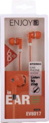 Elmcoei Ev8017 In-ear Handsfree Ενσύρματα Ακουστικά Βύσμα 3.5mm Πορτοκαλί