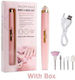 Set Salon Freză pentru Unghii Baterie Roz