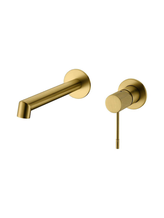 Excel Built-in Mixer & Spout Set for for Bathroom Sink 2 Exits Gold