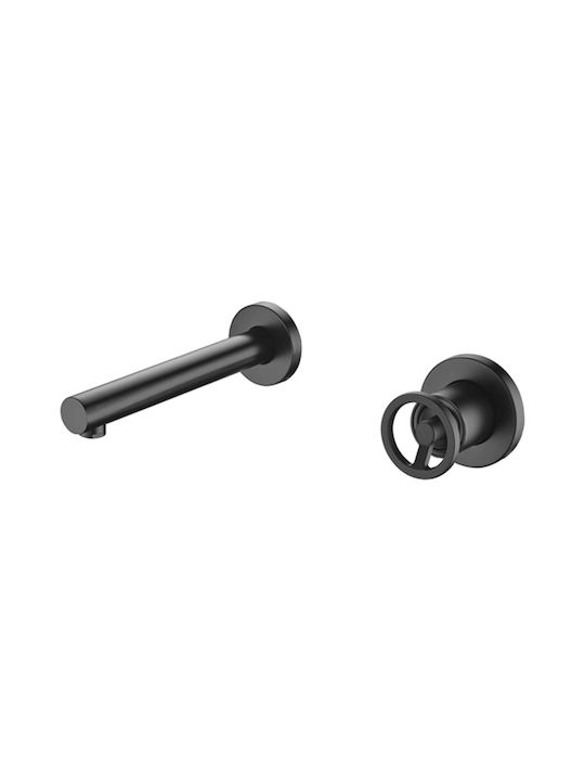 Excel Built-in Mixer & Spout Set for for Bathroom Sink 2 Exits Black