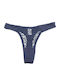 Cotton Women's String with Lace Blue Maren H724