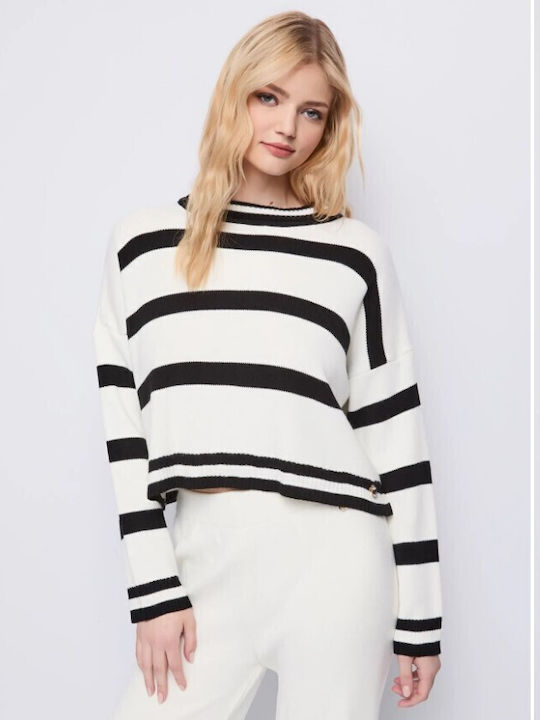 Denny Rose Pullover White-black