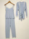 Sorrisino Summer Women's Pajama Set Cotton Light Blue