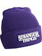 Stranger Things Beanie Unisex Beanie with Rib Knit in Purple color