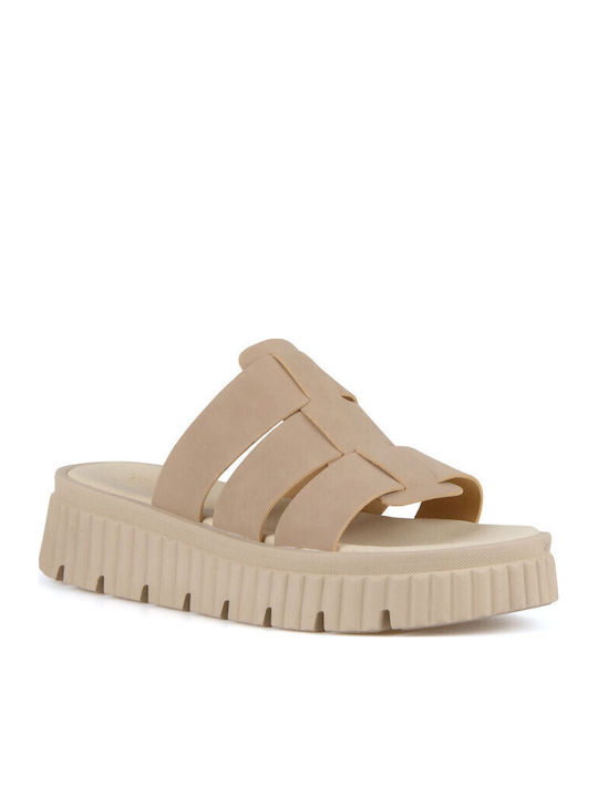 Silia D Кожени Дамски Сандали Flatforms Кафяви