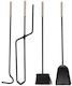 Fireplace Tool Set Zogometal 1235 Antique Rusty Matte Tongs