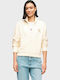 Women's Cardigan with Zipper Antique White