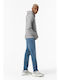 Men's Elastic Jeans Pants with Regular Tapered Fit Blue