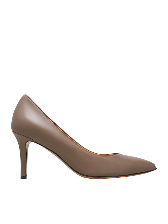 Lea Leather Heels with High Heel Topo